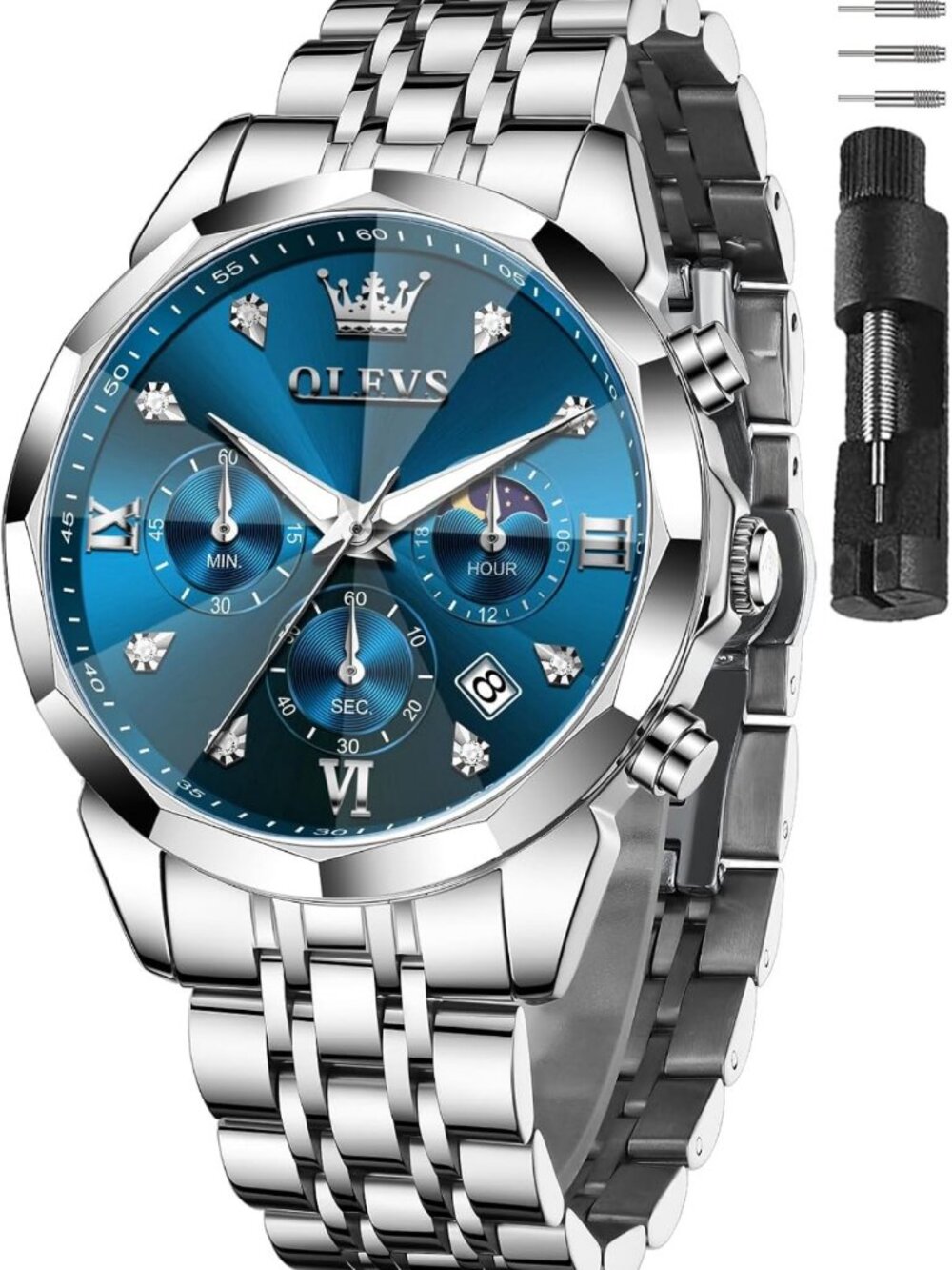 Stylish Stainless Steel Men's Dress Watch with Date Function - Perfect Gift!